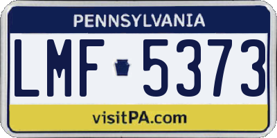 PA license plate LMF5373
