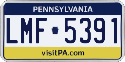 PA license plate LMF5391