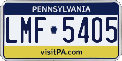 PA license plate LMF5405