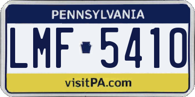 PA license plate LMF5410