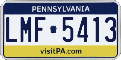 PA license plate LMF5413