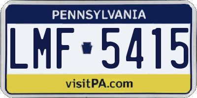 PA license plate LMF5415