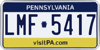 PA license plate LMF5417
