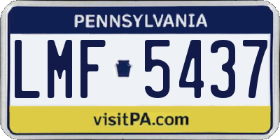 PA license plate LMF5437