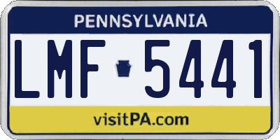PA license plate LMF5441