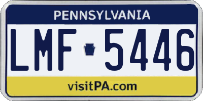 PA license plate LMF5446