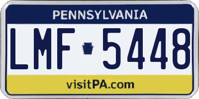 PA license plate LMF5448