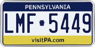 PA license plate LMF5449