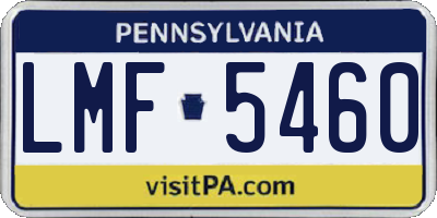 PA license plate LMF5460