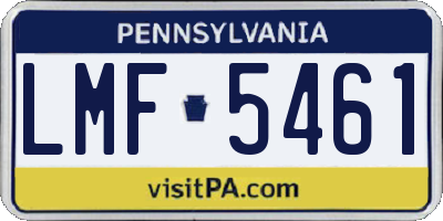 PA license plate LMF5461