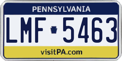PA license plate LMF5463