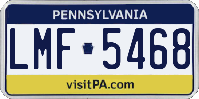PA license plate LMF5468