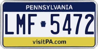 PA license plate LMF5472