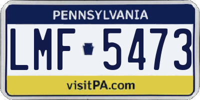 PA license plate LMF5473