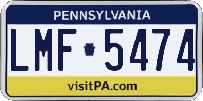 PA license plate LMF5474