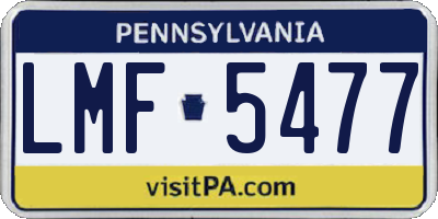 PA license plate LMF5477
