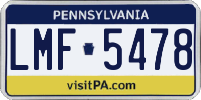 PA license plate LMF5478