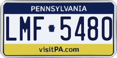 PA license plate LMF5480