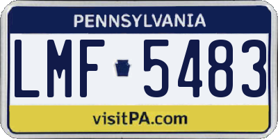 PA license plate LMF5483