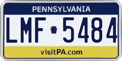 PA license plate LMF5484