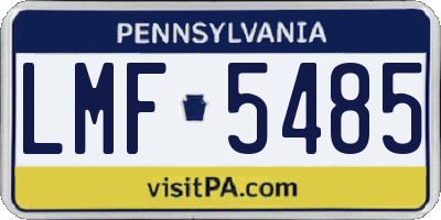 PA license plate LMF5485