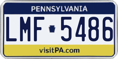 PA license plate LMF5486