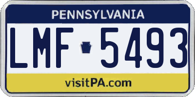 PA license plate LMF5493