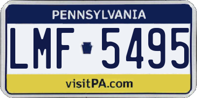PA license plate LMF5495
