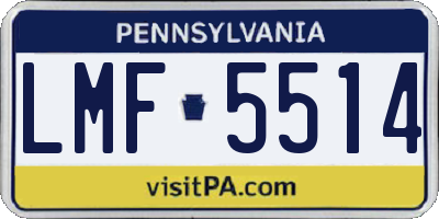 PA license plate LMF5514