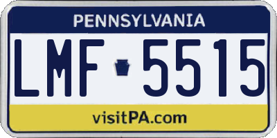 PA license plate LMF5515
