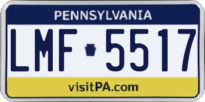 PA license plate LMF5517