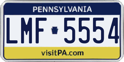 PA license plate LMF5554