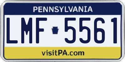 PA license plate LMF5561
