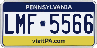 PA license plate LMF5566