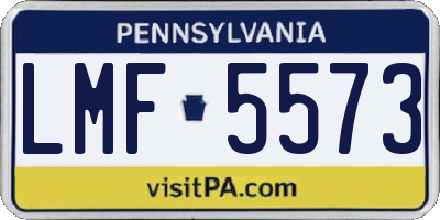 PA license plate LMF5573