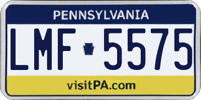 PA license plate LMF5575