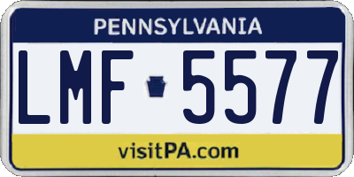 PA license plate LMF5577