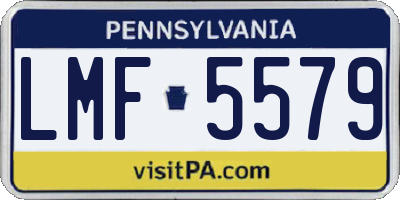 PA license plate LMF5579
