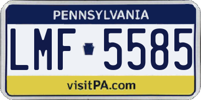 PA license plate LMF5585