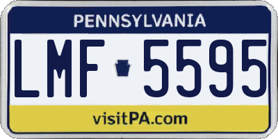 PA license plate LMF5595