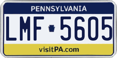 PA license plate LMF5605