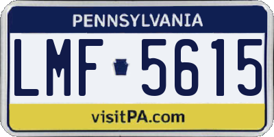 PA license plate LMF5615