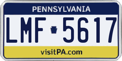PA license plate LMF5617