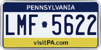 PA license plate LMF5622