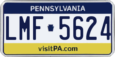 PA license plate LMF5624