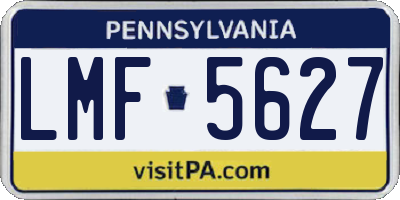 PA license plate LMF5627