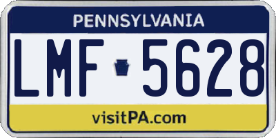 PA license plate LMF5628