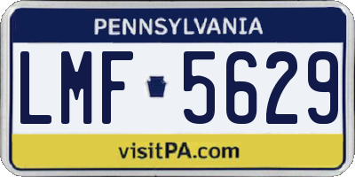 PA license plate LMF5629