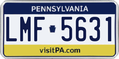 PA license plate LMF5631