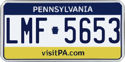 PA license plate LMF5653